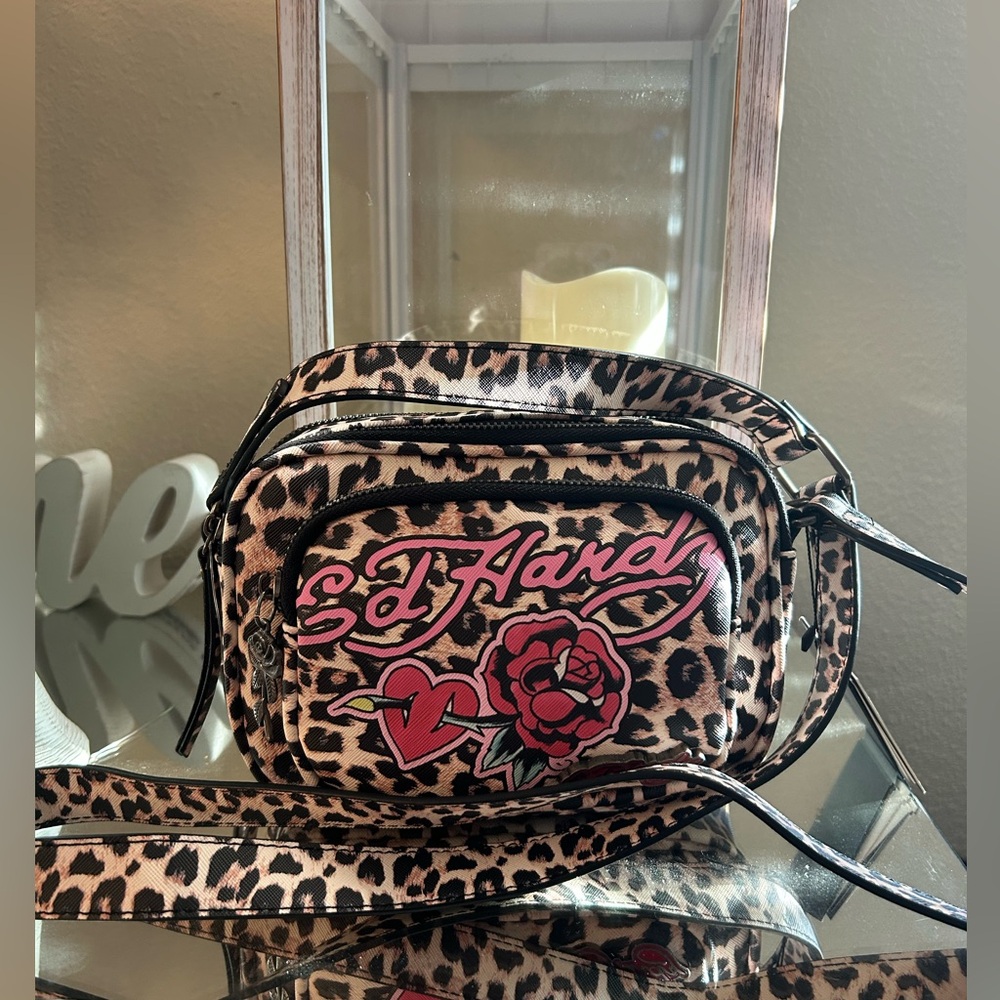 Ed Hardy Cheetah Print Crossbody Bag